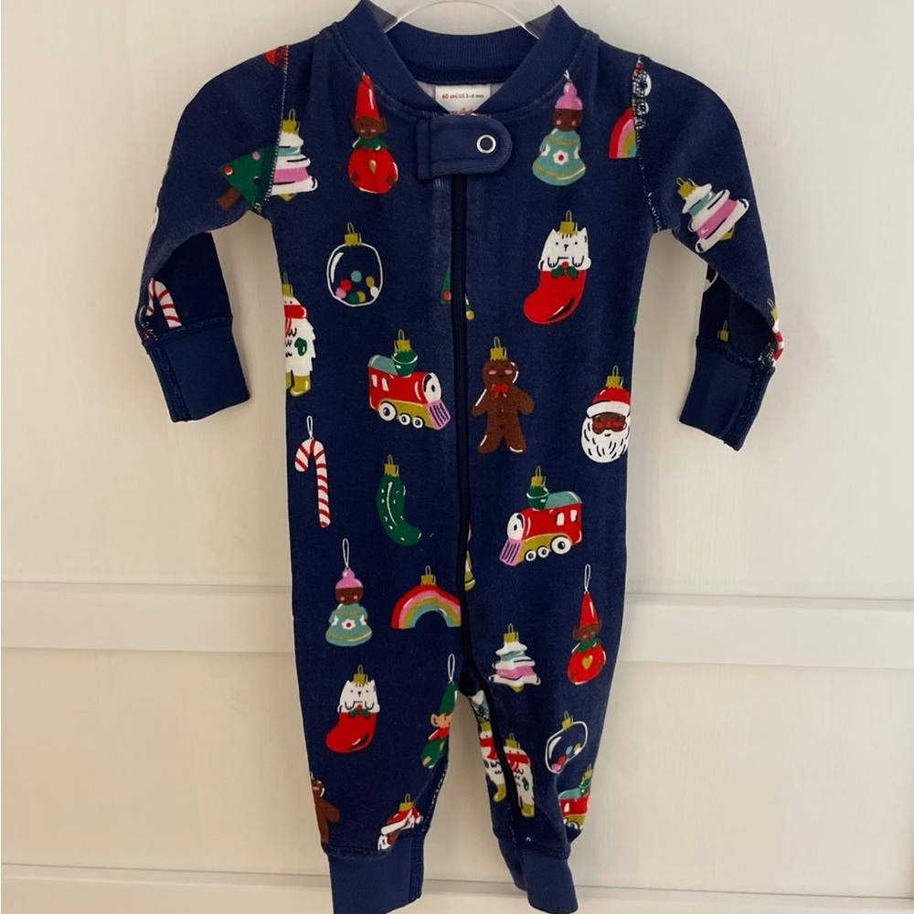 Hanna Andersson Christmas Zip Romper, 3-6m